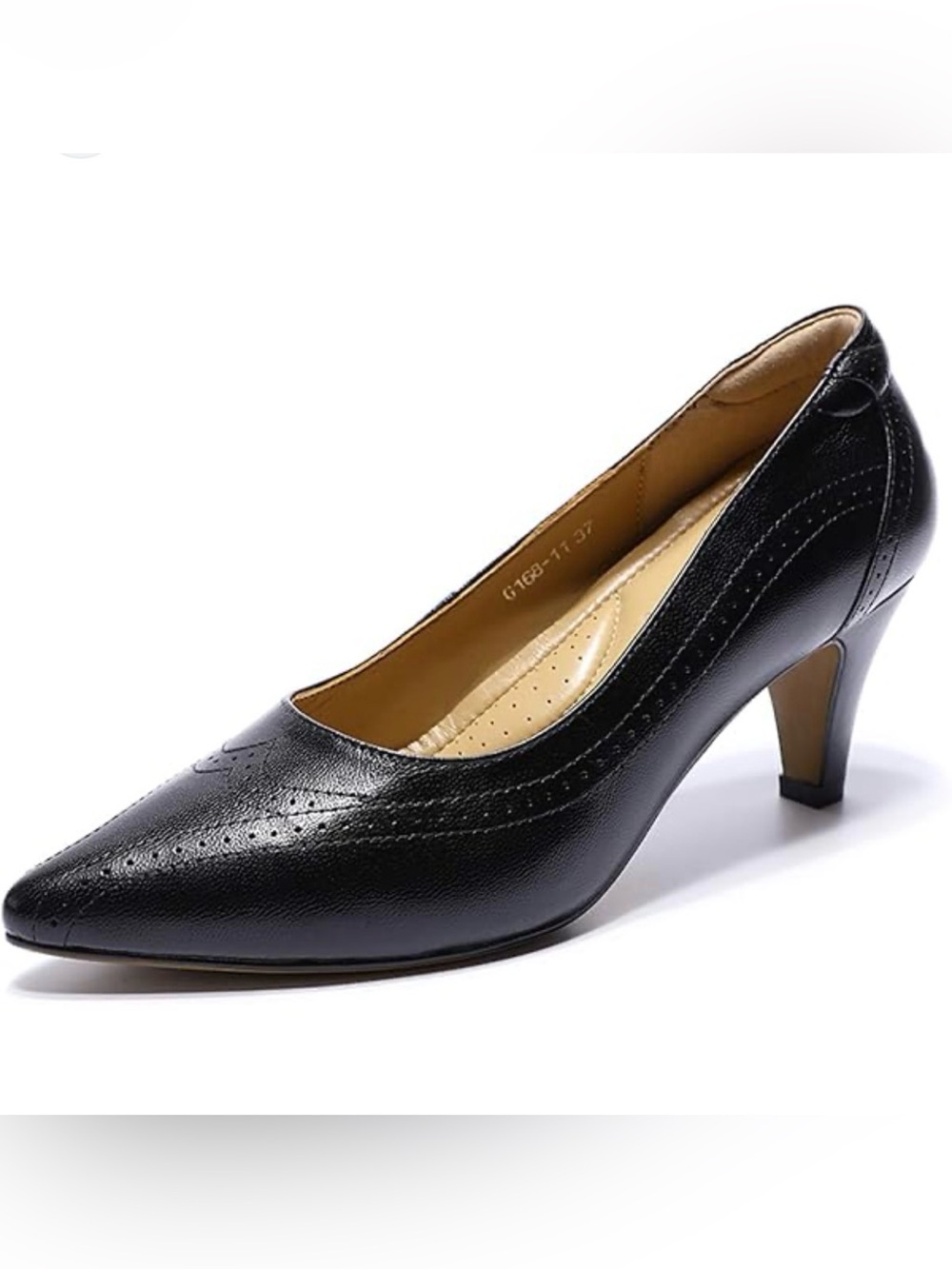Mona Flying Classic Black Pointed-Toe Leather Pumps
